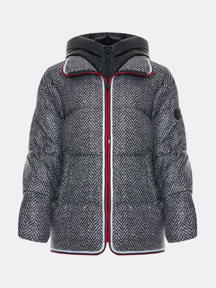 Комбинированная  куртка с принтом