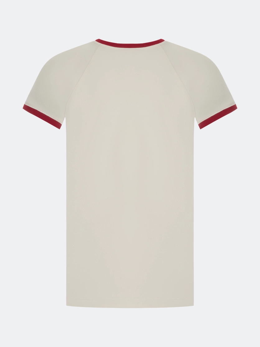 Приталенная футболка с контрастным рибом