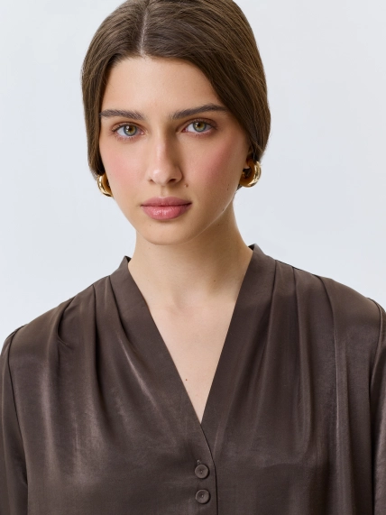 Сатиновое платье-рубашка из 100% вискозы