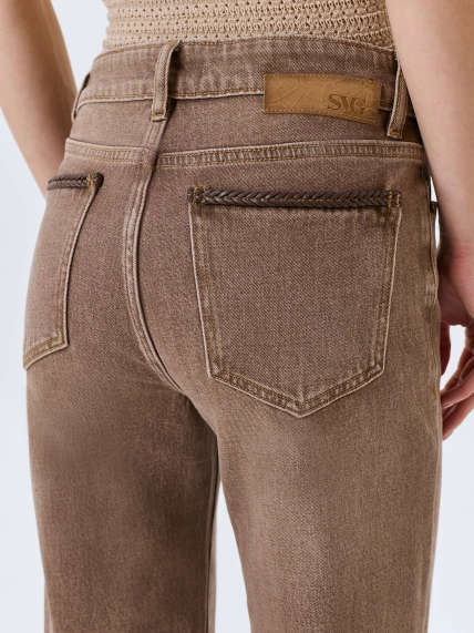 Бежевые джинсы с  варкой