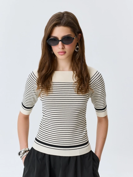 Облегающий джемпер в полоску
