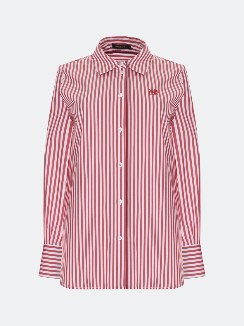 Яркая рубашка в полоску 