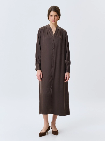 Сатиновое платье-рубашка из 100% вискозы