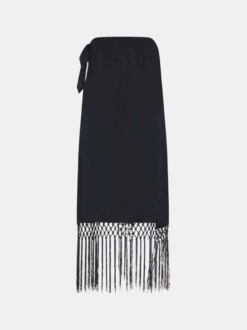 Юбка на запах с бахромой