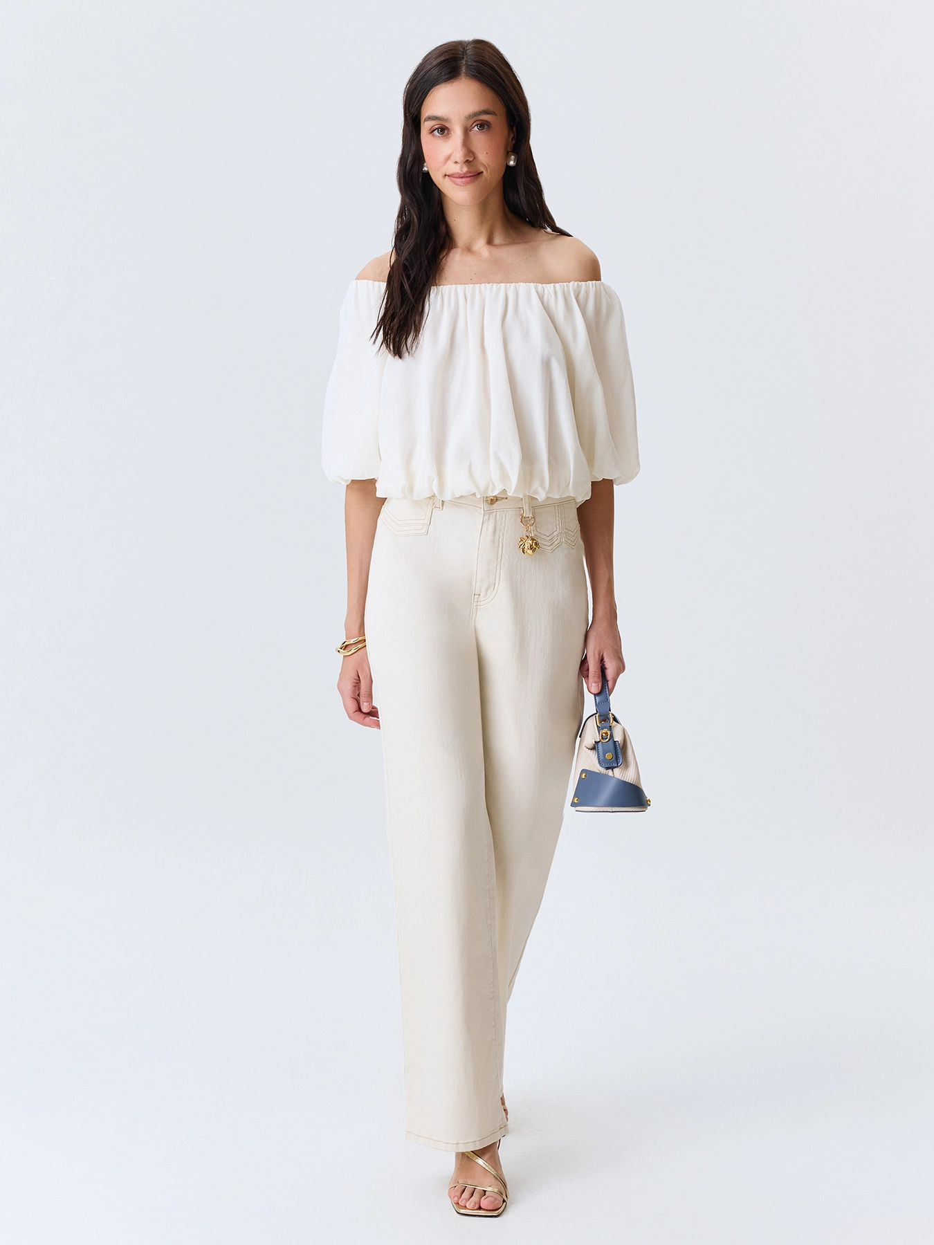 Прямые джинсы с металлическим декором SAVAGE