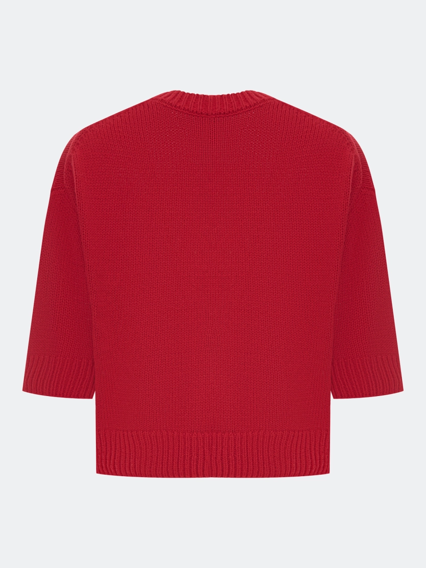 Свободный укороченный свитер