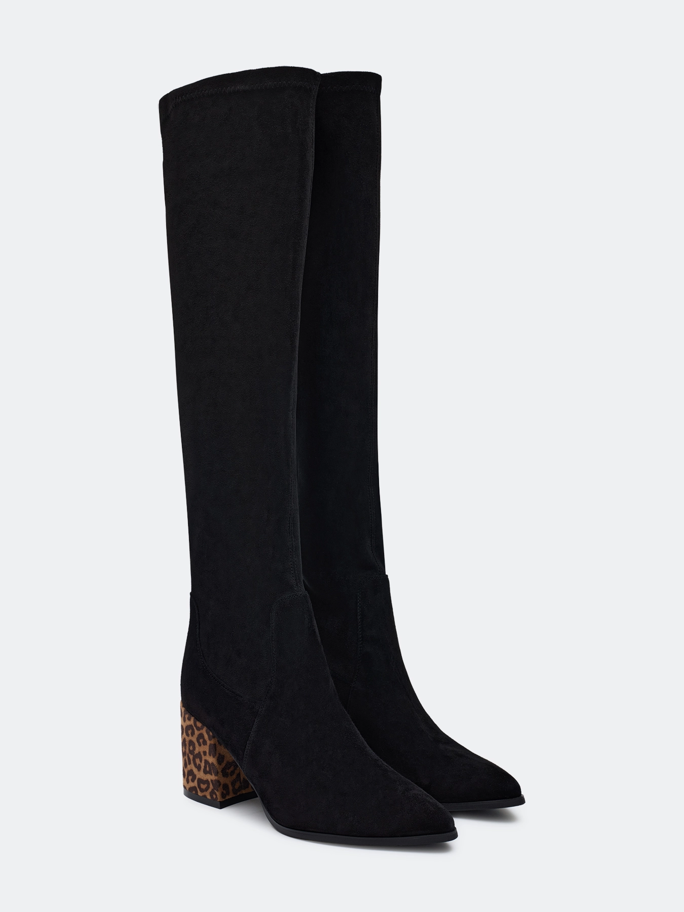 Ботфорты с контрастным каблуком SAVAGE