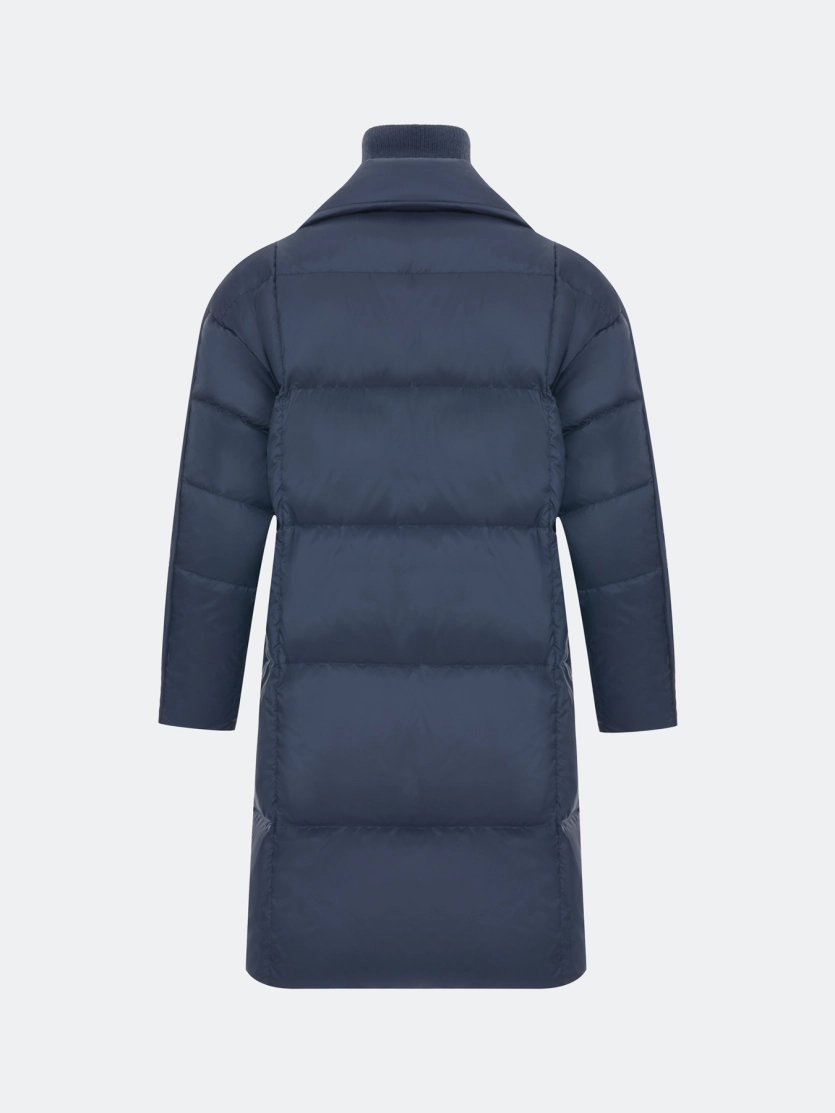 Пуховик на запах с трикотажной манишкой