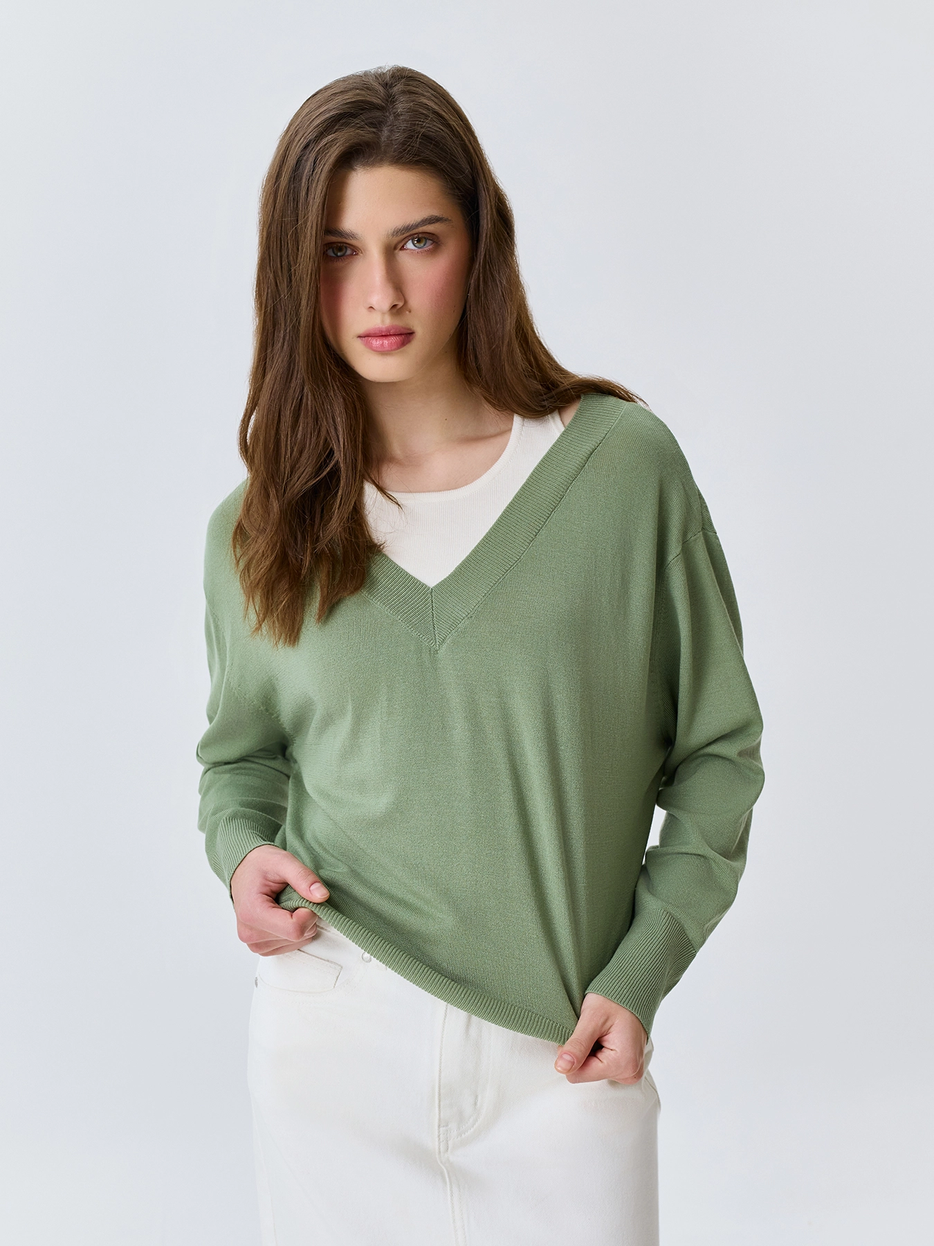 Джемпер с имитацией многослойности SAVAGE