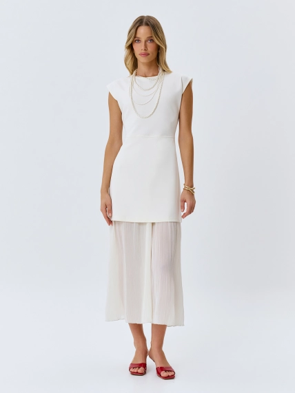 Платье-миди с полупрозрачной юбкой