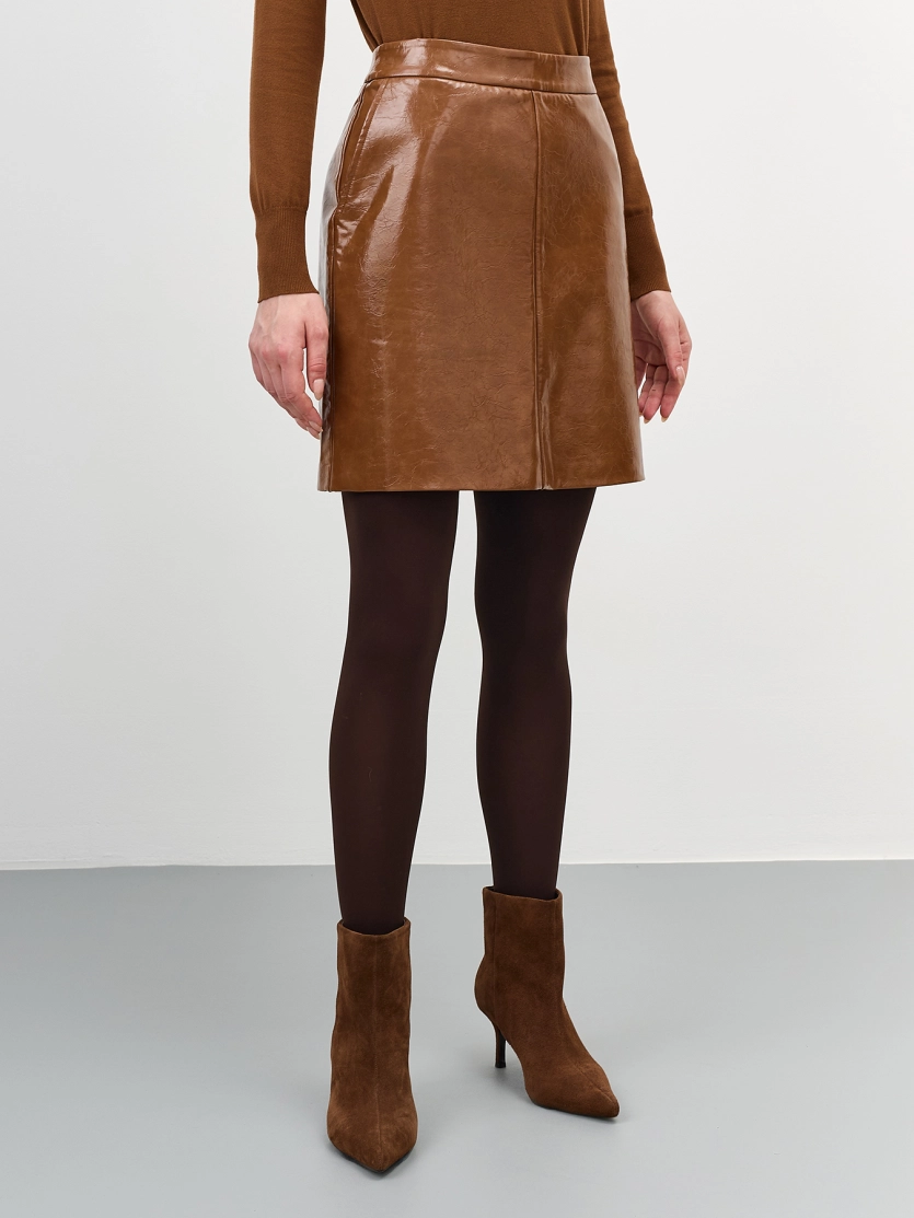 Мини-юбка из экокожи