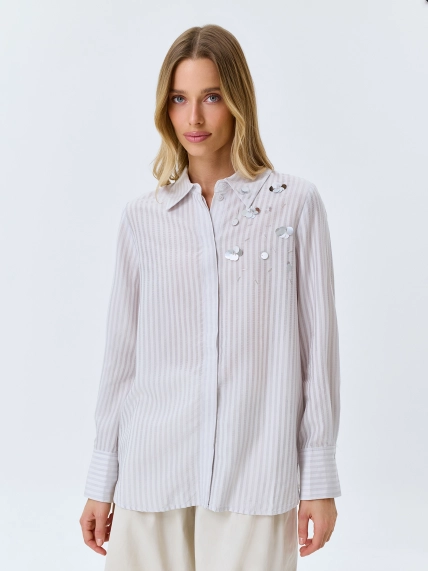 Блузка в полоску из тенселя