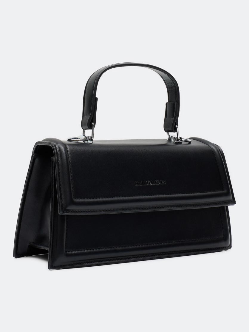 Сумка-багет из искусственной кожи