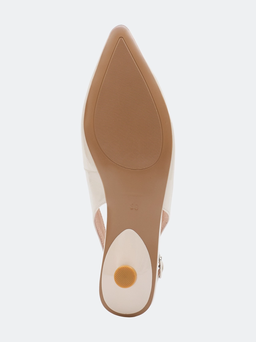 Слингбэки из натуральной кожи с декоративной пряжкой