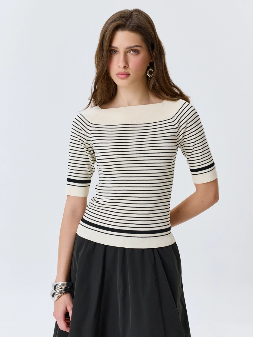 Облегающий джемпер в полоску