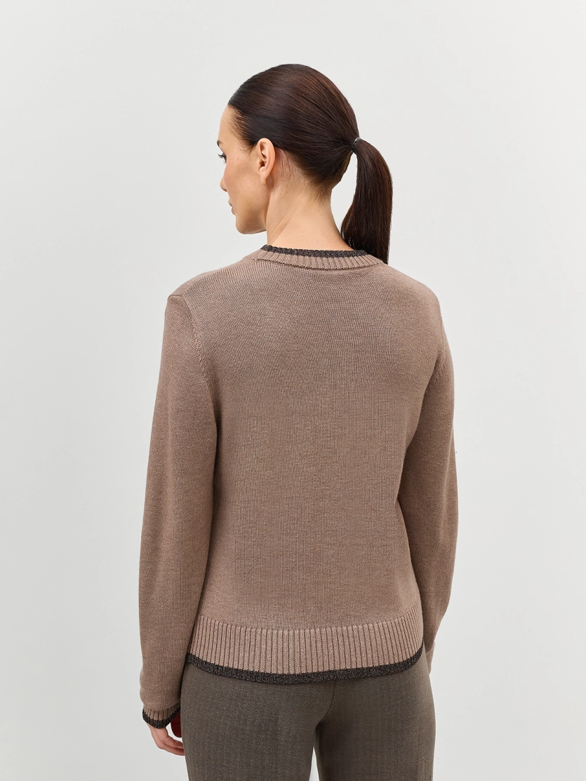 Вязаный джемпер с контрастным кантом