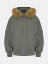 Oversize бомбер с меховым капюшоном