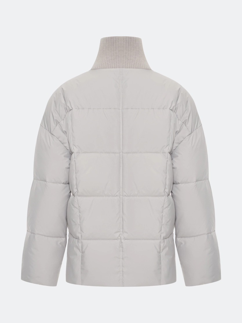 Свободная куртка с трикотажным воротником