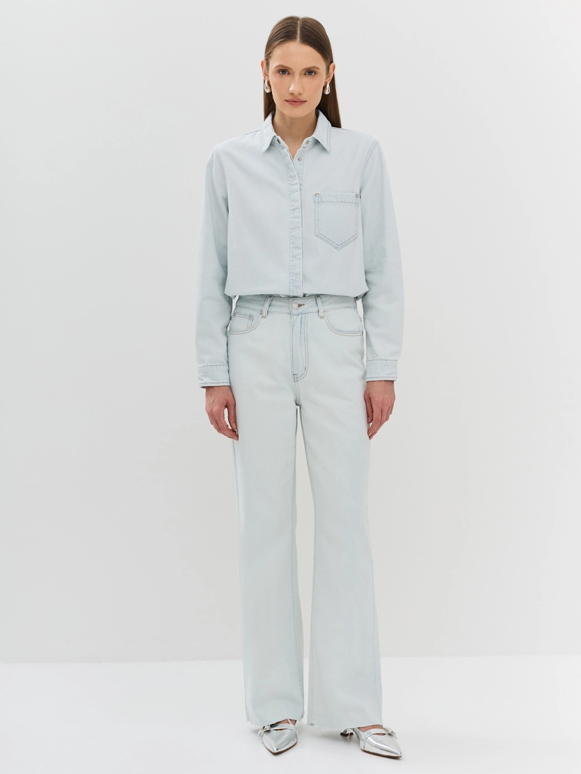 Oversize рубашка из тонкого денима
