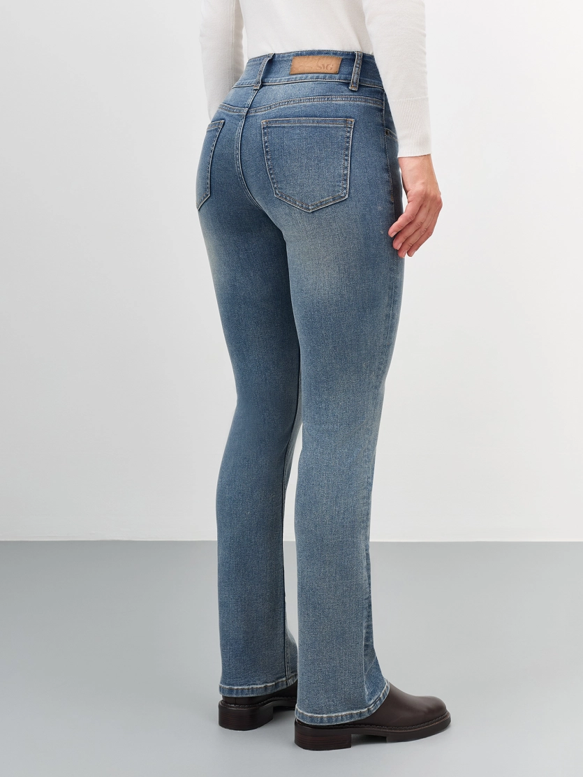 Джинсы slim с широким поясом