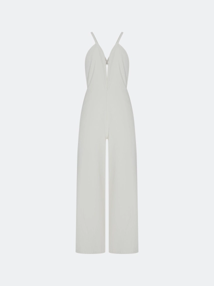 Белый джинсовый комбинезон 