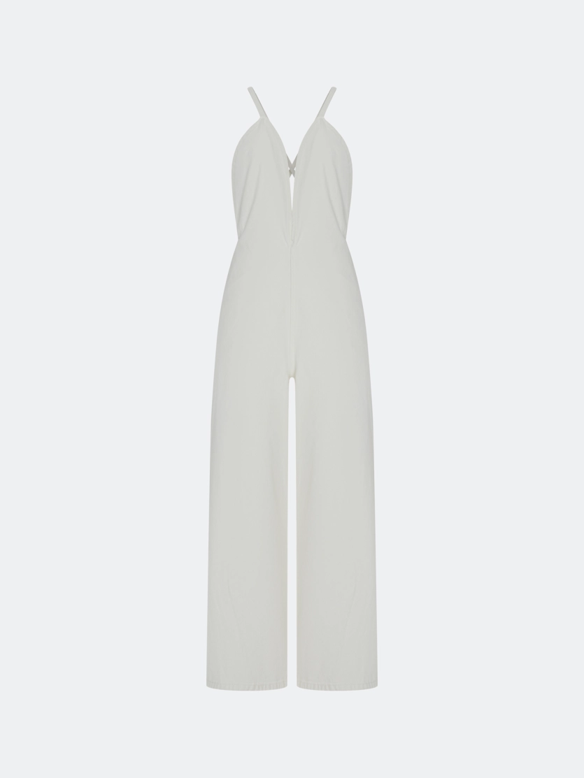 Белый джинсовый комбинезон 