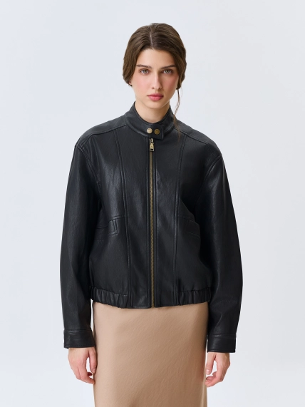 Куртка из эко кожи с воротником-стойкой