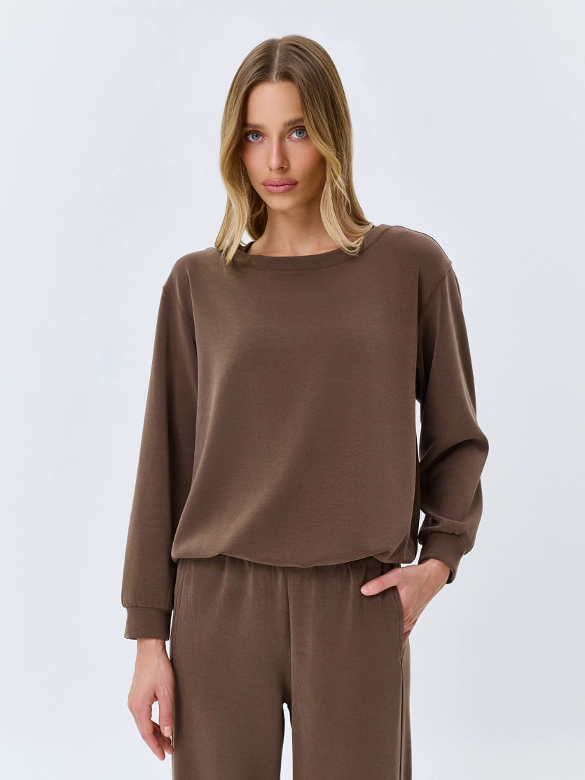 Свитшот из модала с внутренним топом