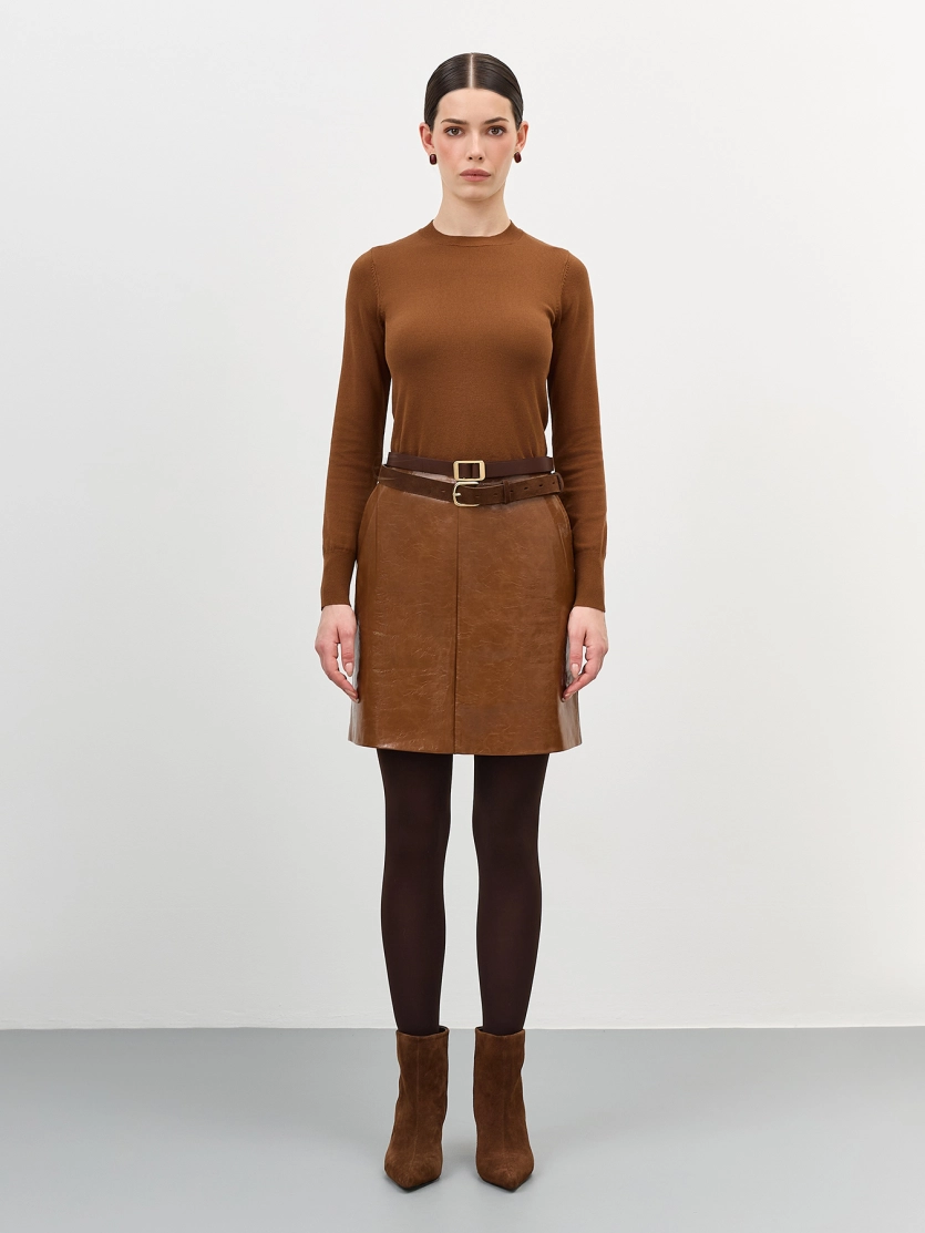 Мини-юбка из экокожи