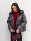 Укороченный пуховик с сатиновым блеском