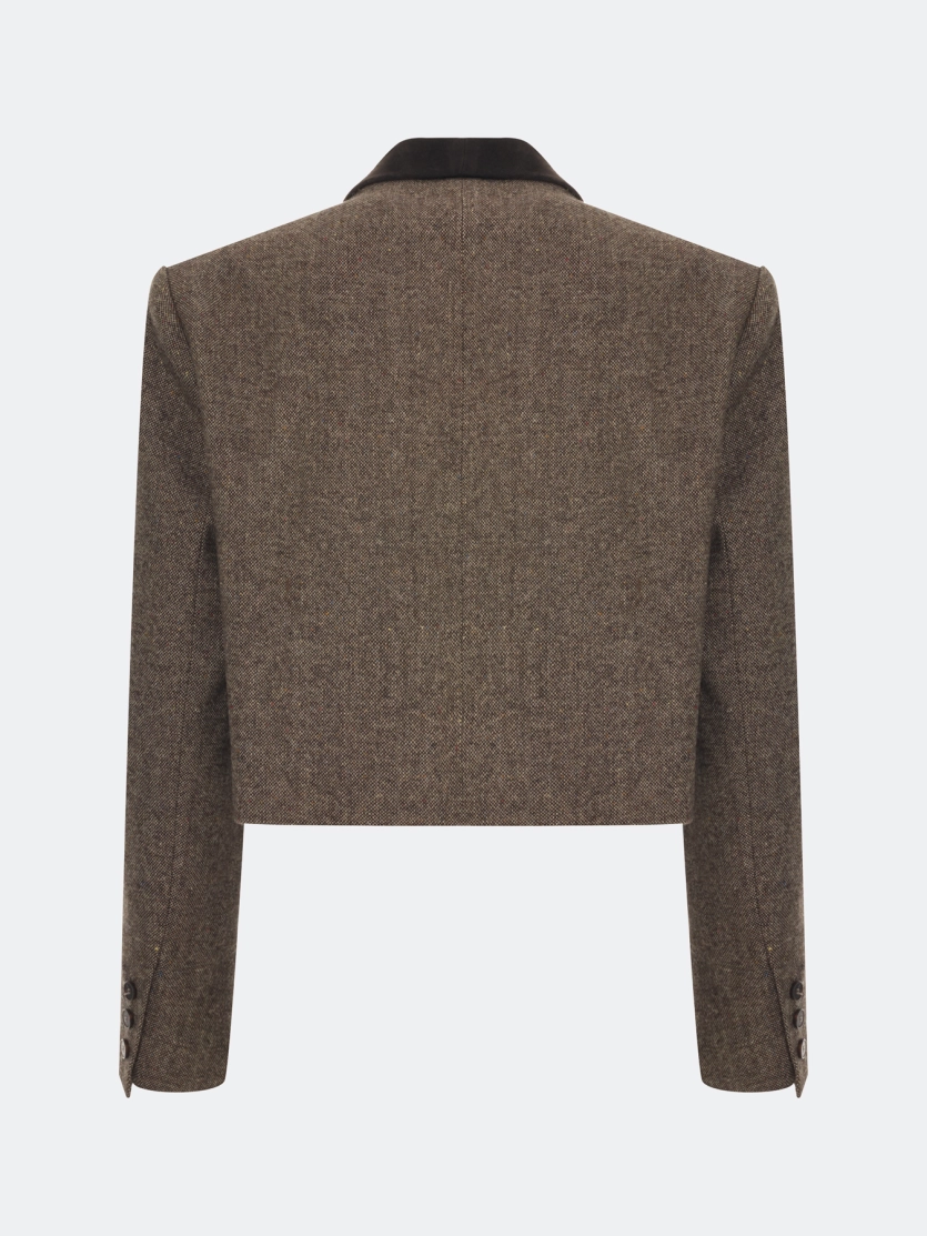 Укороченный жакет из твида