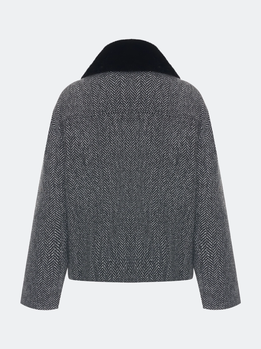 Куртка с воротником из искусственного меха