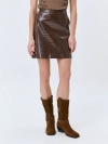 Мини-юбка из фактурной эко кожи