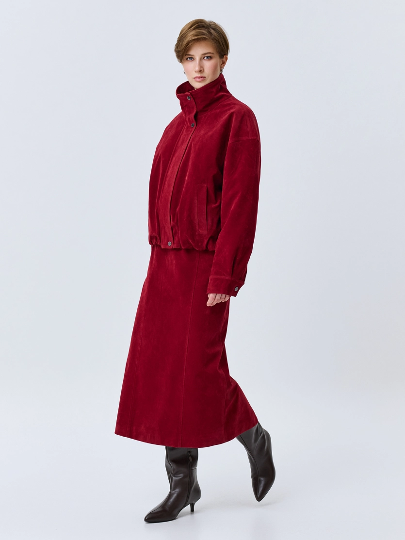 Oversize бомбер из искусственной замши