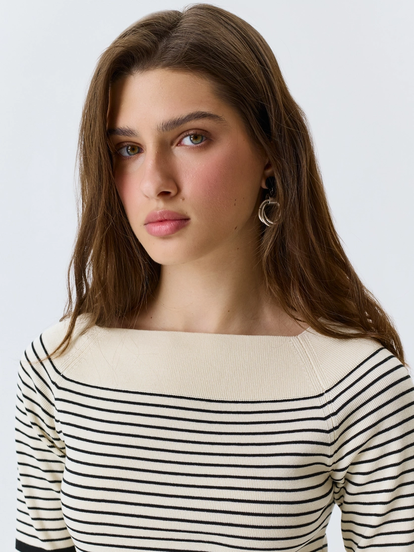 Облегающий джемпер в полоску