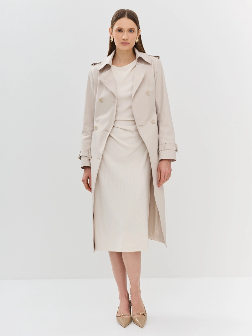 Классический двубортный тренч