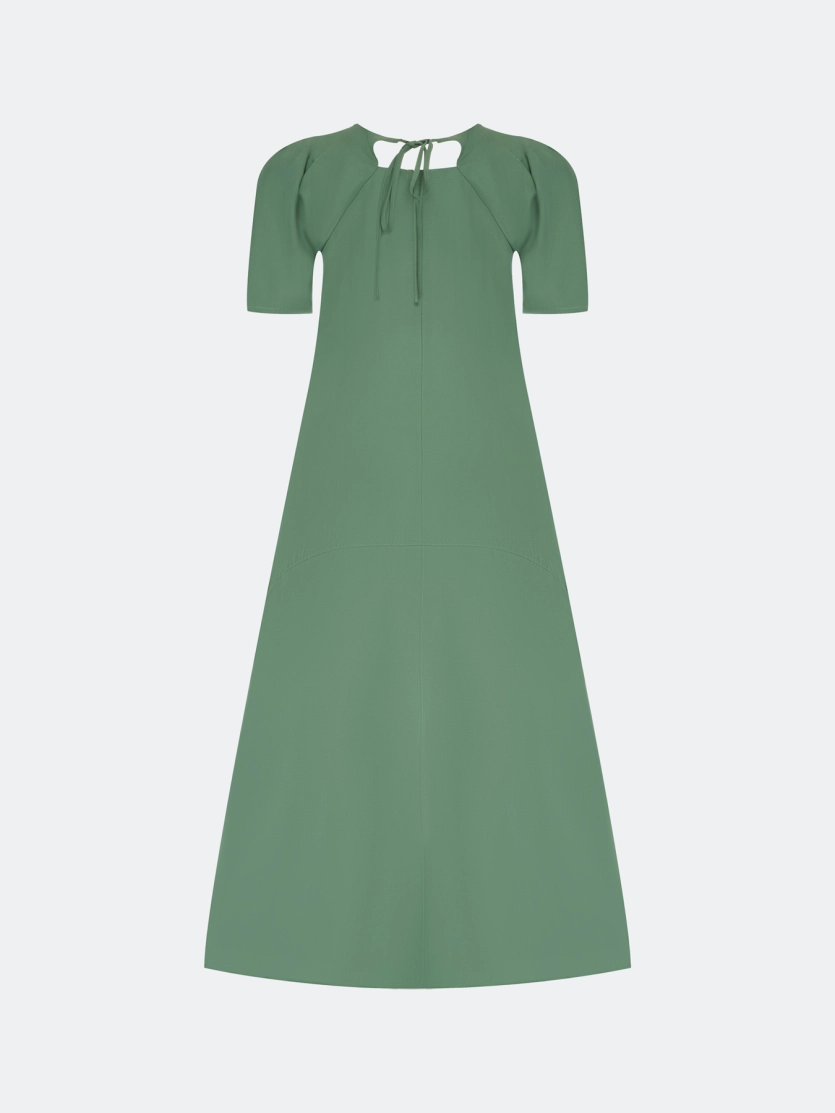 Платье А-силуэта с деталью на спинке