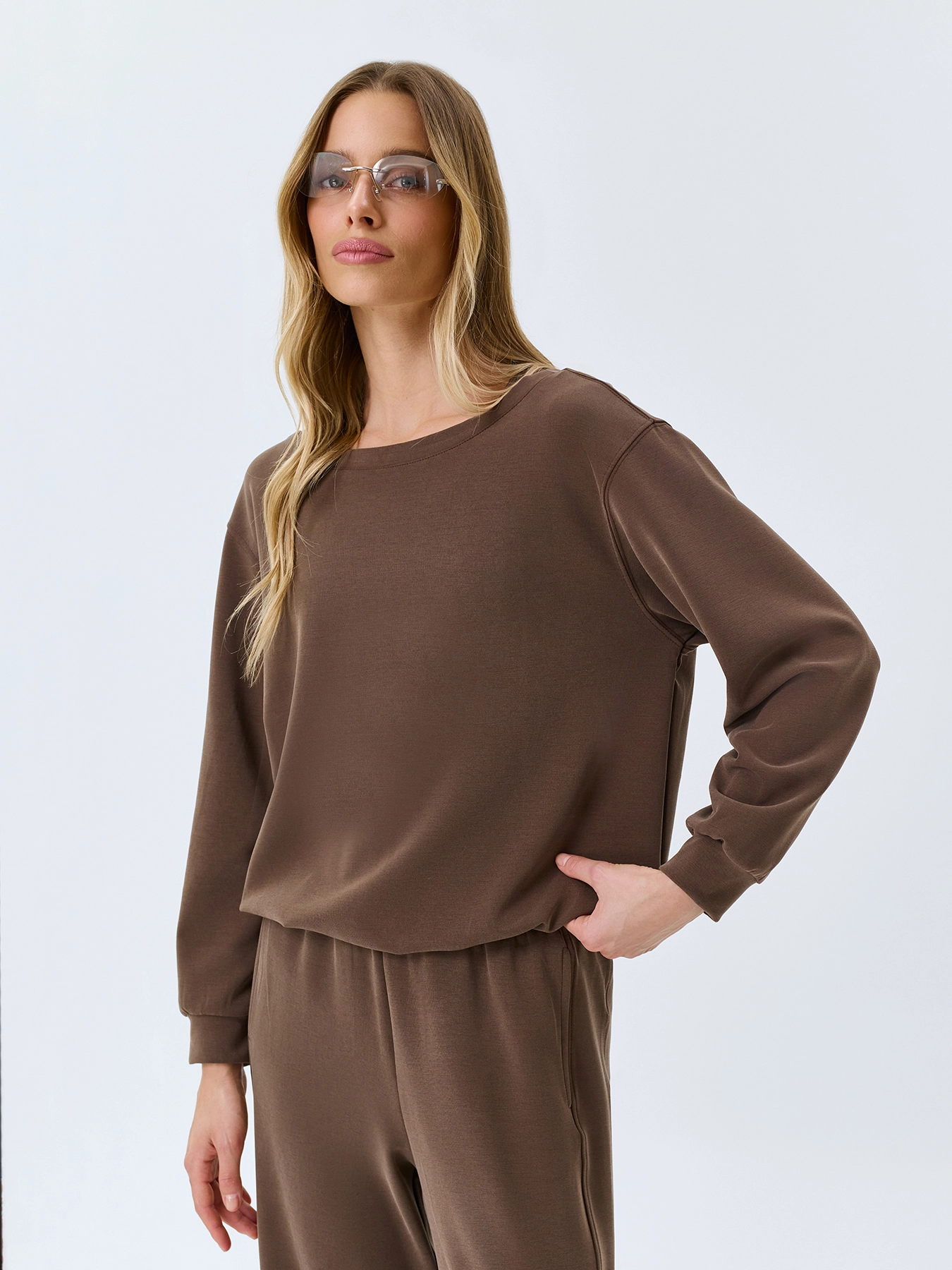 Свитшот из модала с внутренним топом SAVAGE