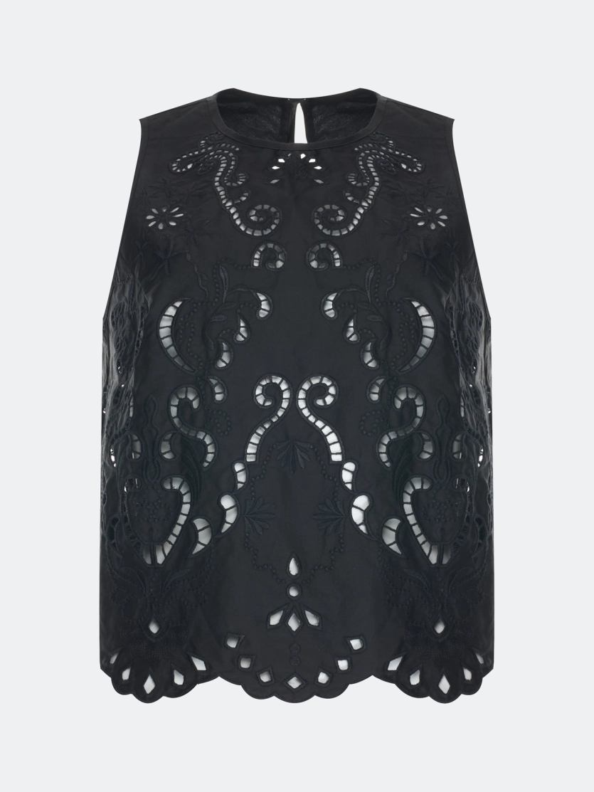 Ажурный топ с купонной вышивкой