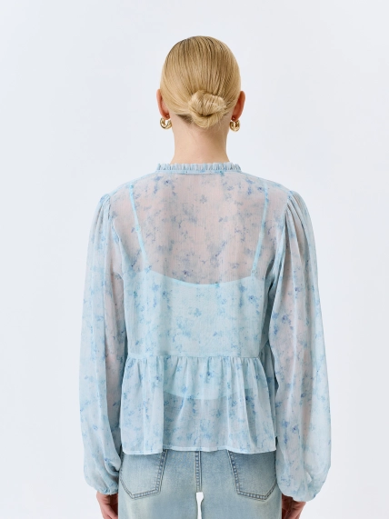 Полупрозрачная блузка с флоральным принтом