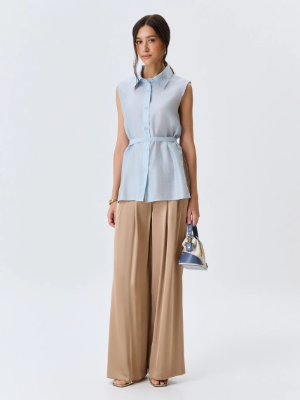 Полупрозрачная блузка из тенселя