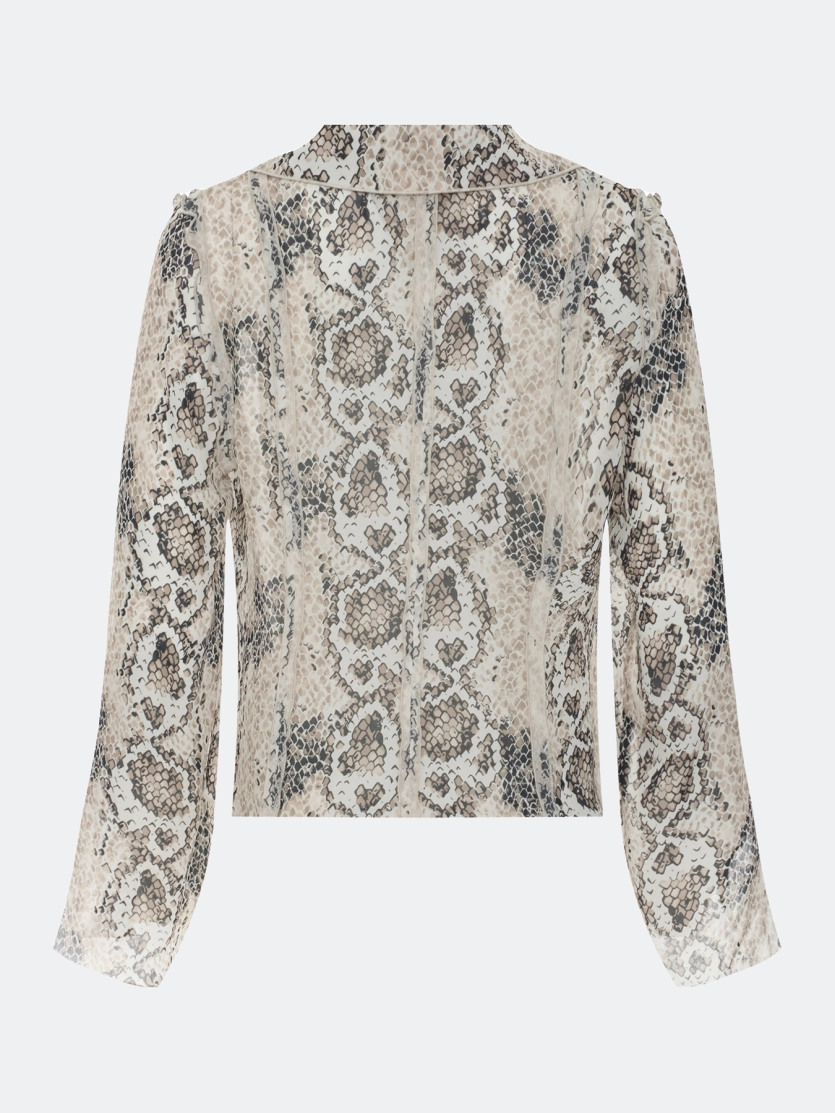 Укороченная блузка с анималистичным принтом