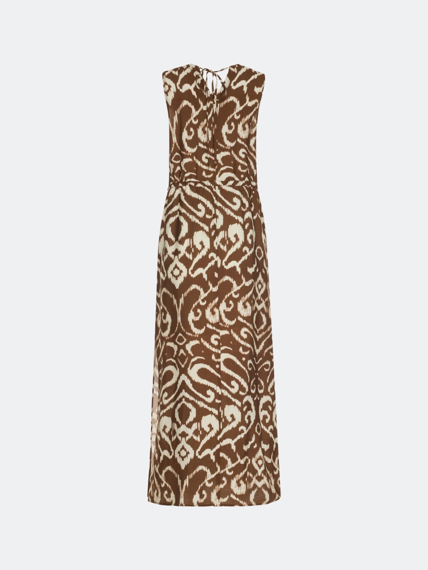 Платье с этническим принтом с высокими разрезами