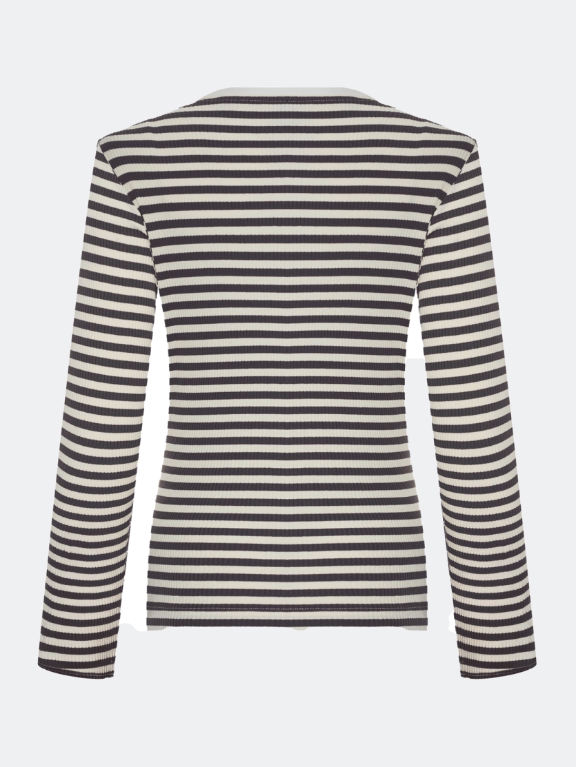 Базовый лонгслив в контрастную полоску