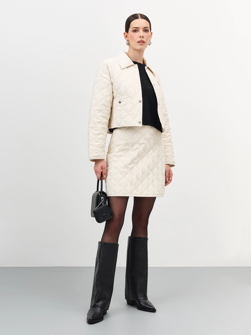 Стеганый укороченный жакет