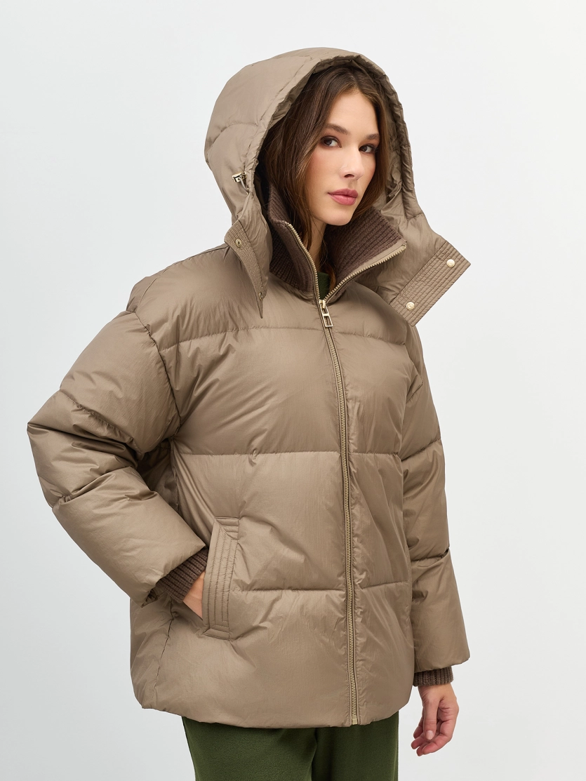 Куртка из нейлона с метализированным эффектом