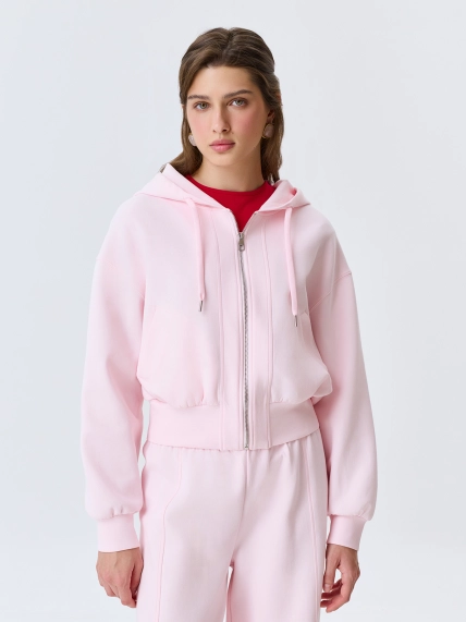 Укороченное худи на молнии