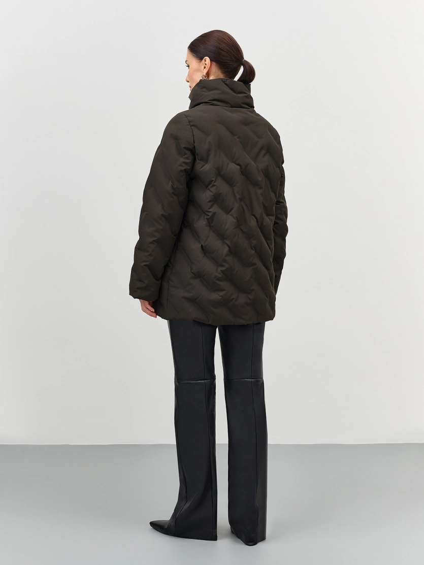 Удлиненная куртка с фактурной стежкой