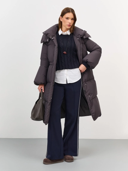 Пуховик из нейлона с крэш эффектом