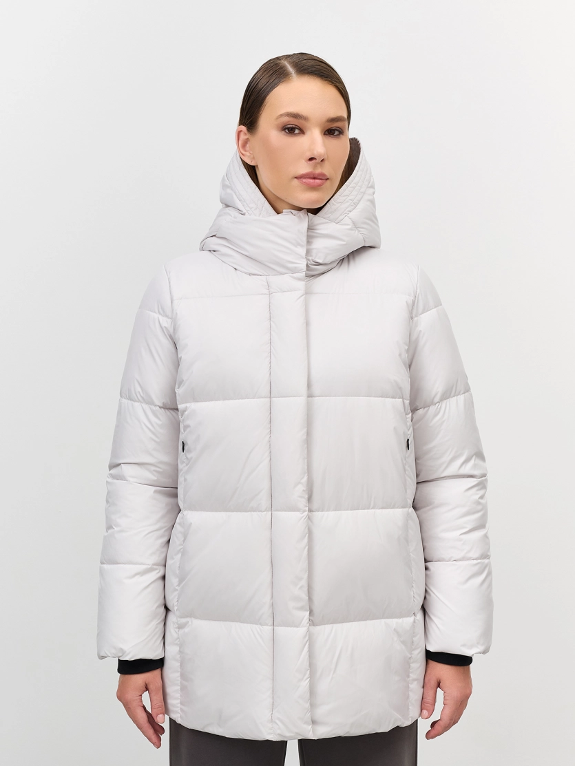 Удлиненная куртка с трикотажными манжетами